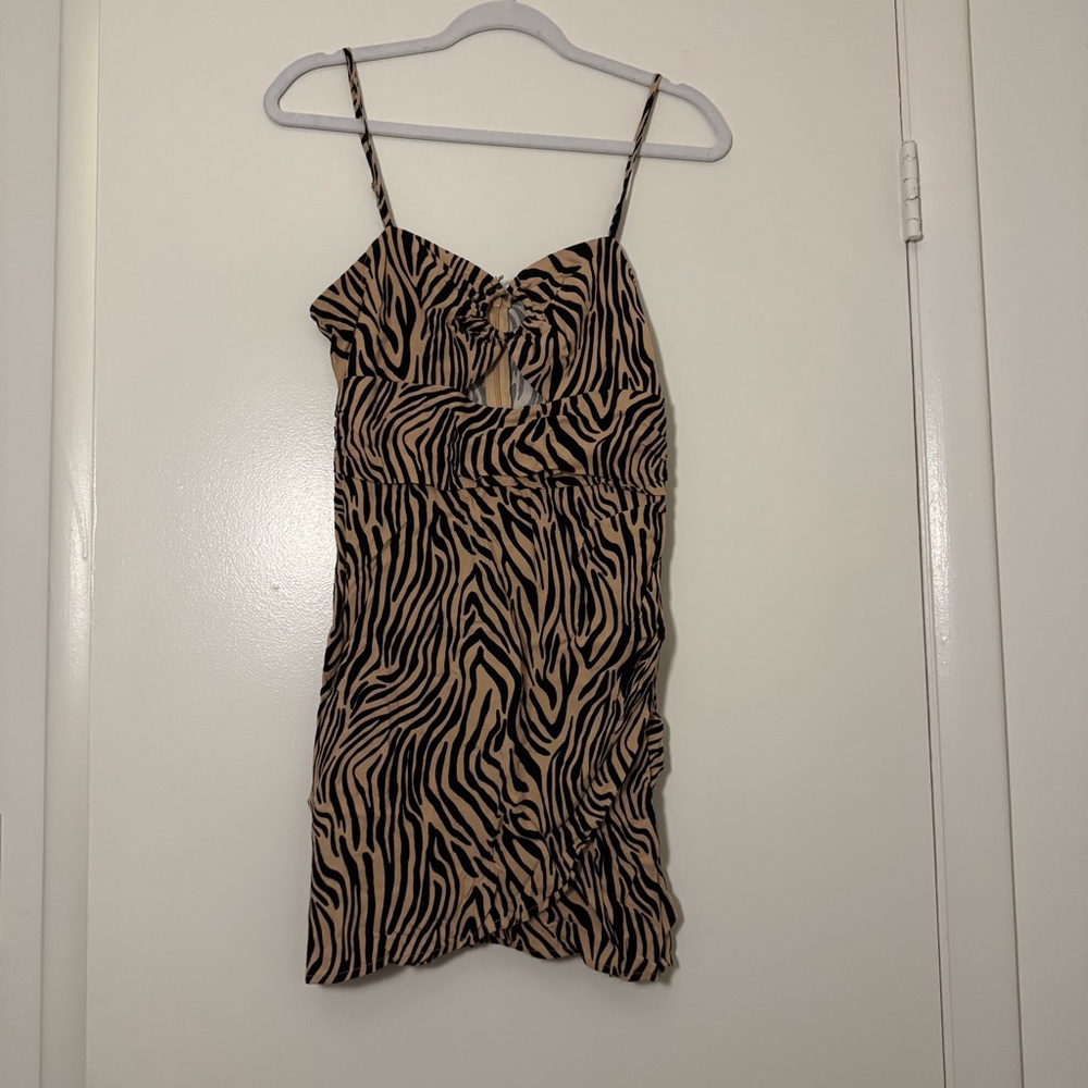 Forever 21 Zebra Print Mini Dress - Black and Tan
